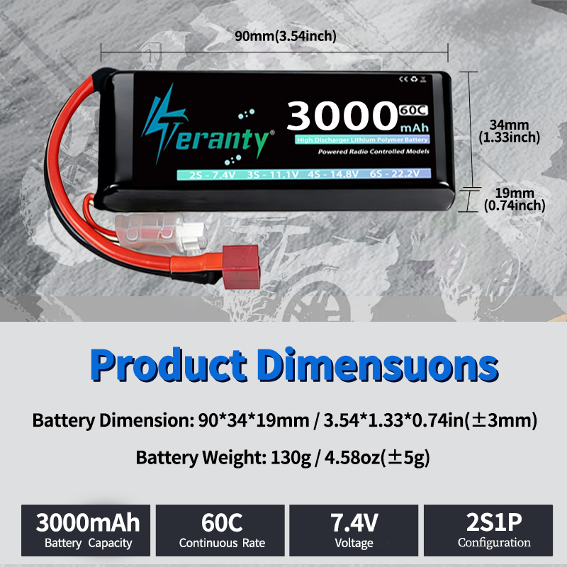 TERANTY 2S 3000mAh Lipo Batter - Rc Hobby Grade 评论和价格